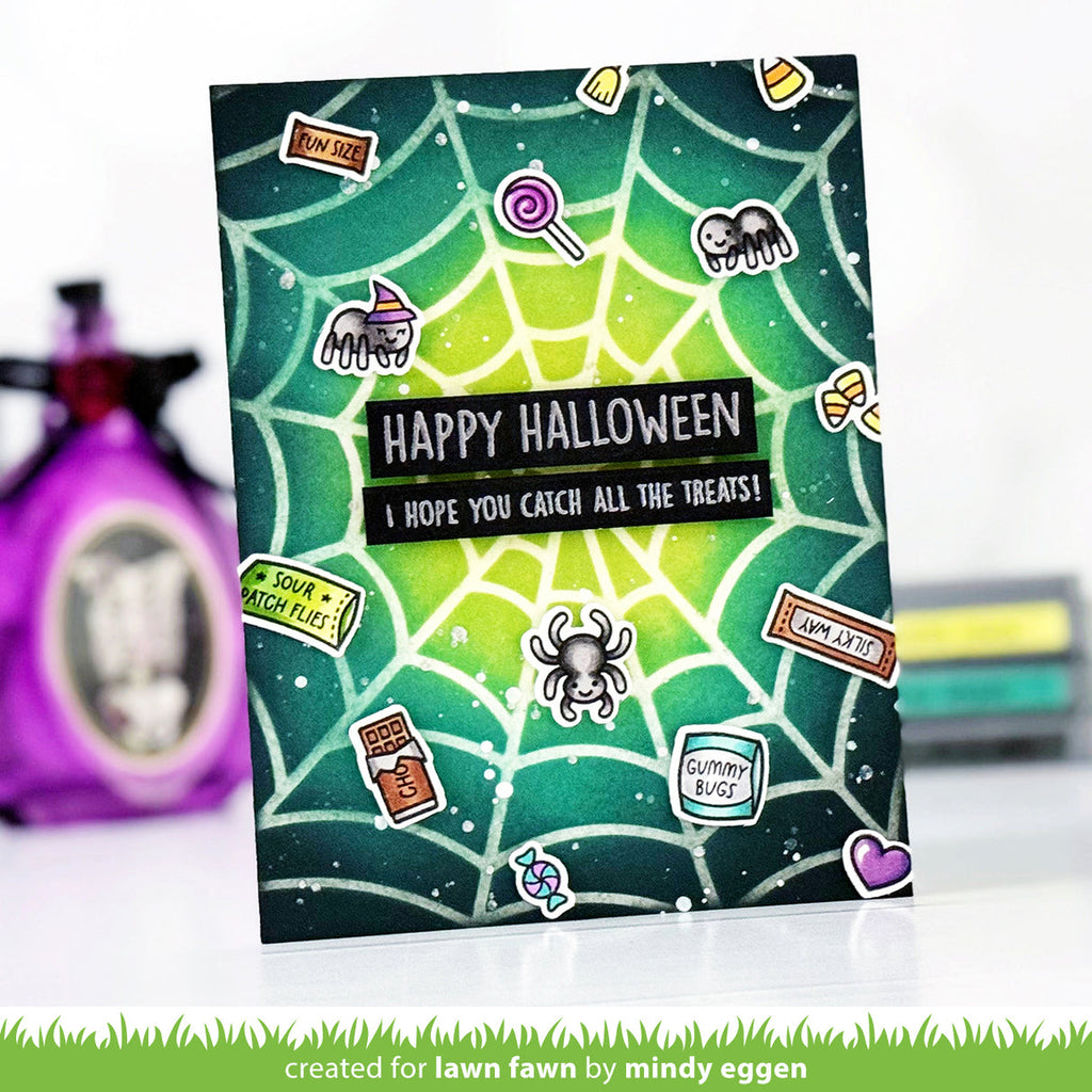 Lawn Fawn Spiderweb Background Stencils lf3545 Catch All the Treats | color-code:alt1