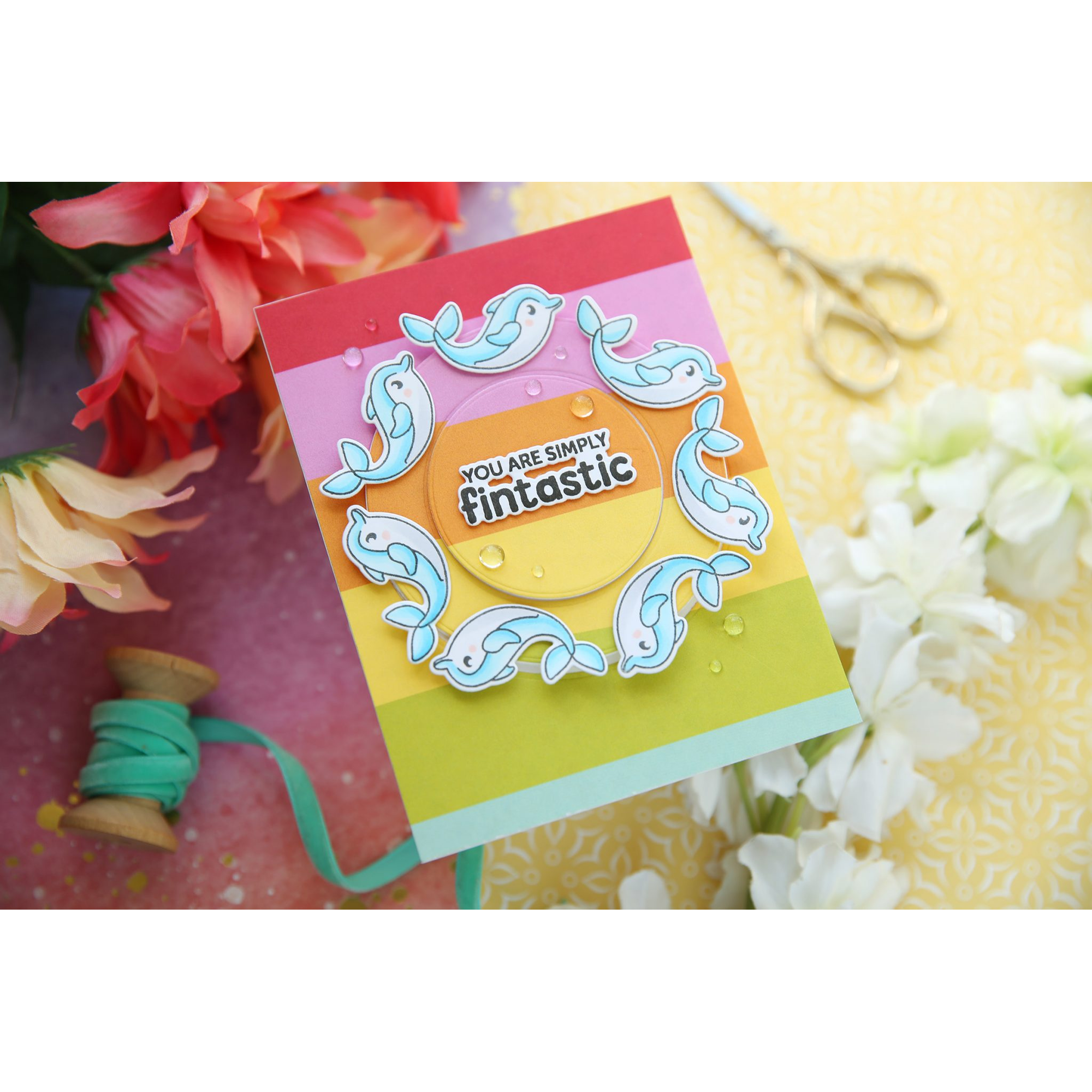 Simon Says Stamps and Dies Playful Dolphins set1004pd Friend Like You Friend Card | color-code:ALT08