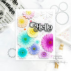 Simon Says Embossing Folders and Cutting Dies Spinning Blossoms sfd453 DieCember Hello Card | color-code:ALT01