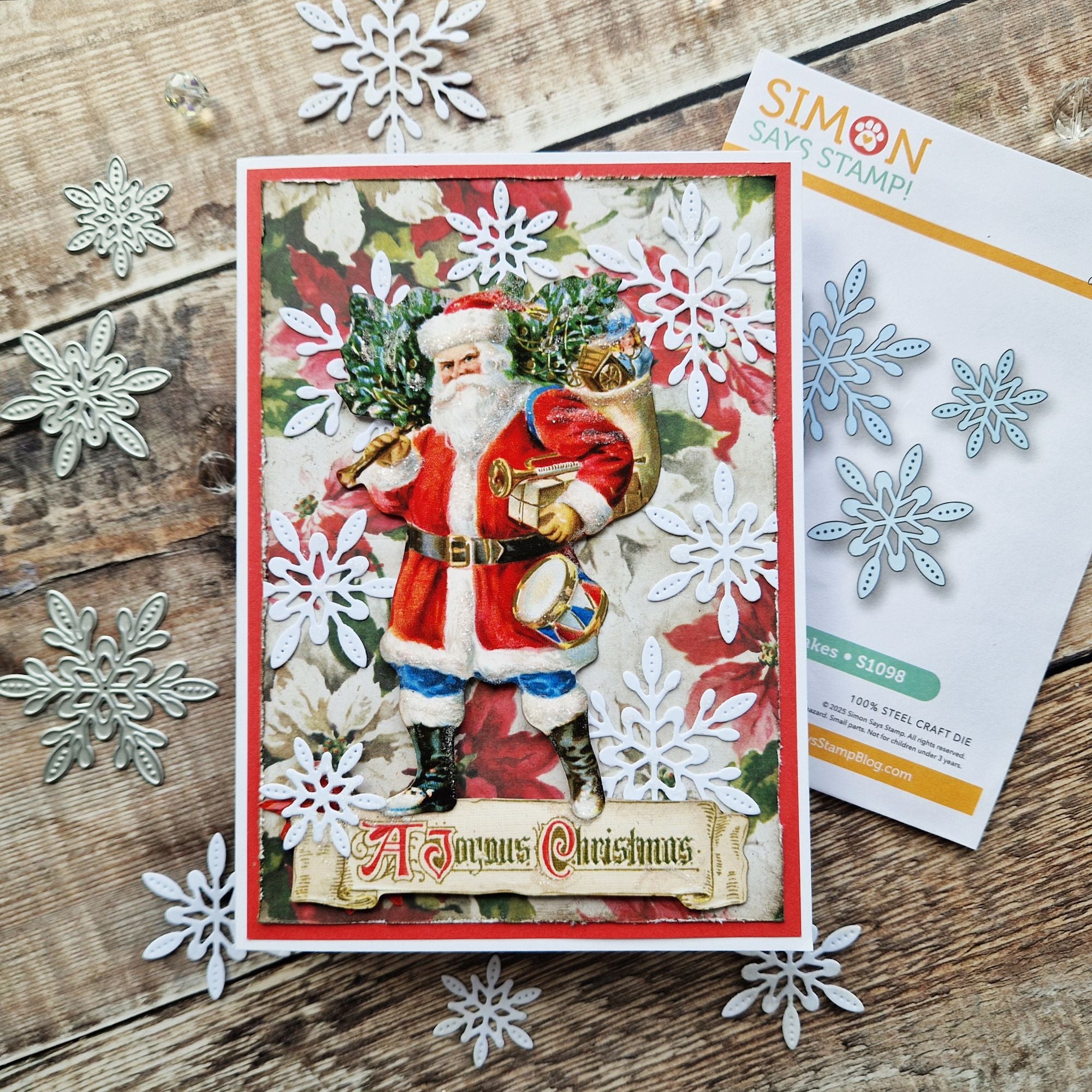 Simon Says Stamp Splendid Snowflakes Wafer Dies s1098 DieCember Holiday Card