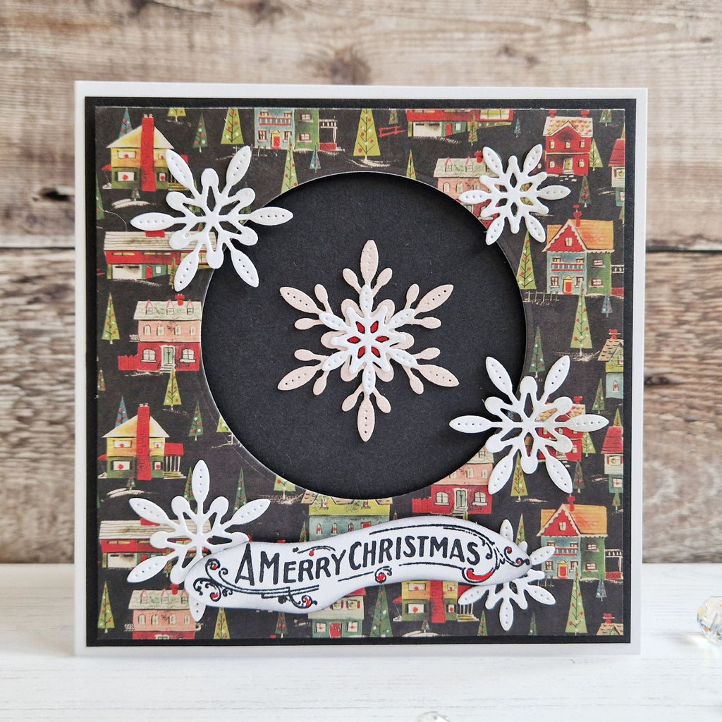Simon Says Stamp Splendid Snowflakes Wafer Dies s1098 DieCember Christmas Card