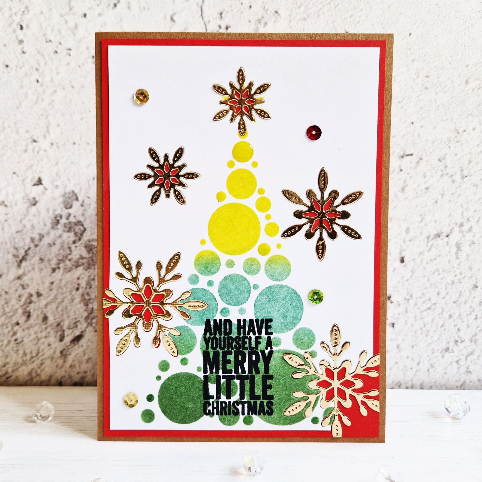 Simon Says Stamp Splendid Snowflakes Wafer Dies s1098 DieCember Christmas Card
