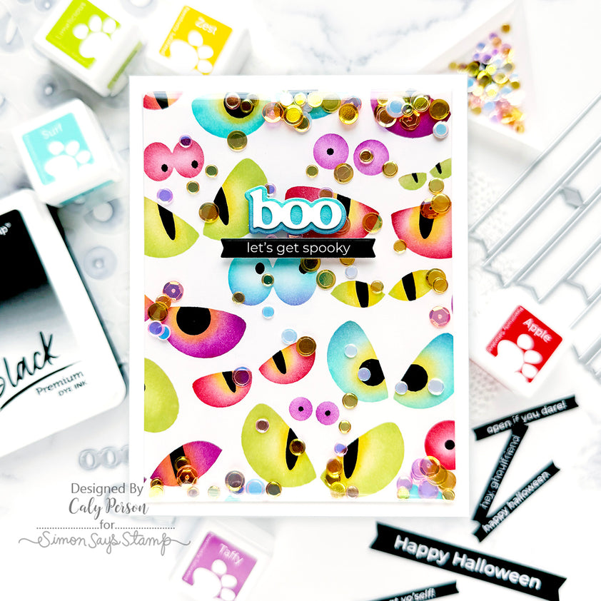 Simon Says Stamp Set of 2 Stencils Spooky Eyes 1095st