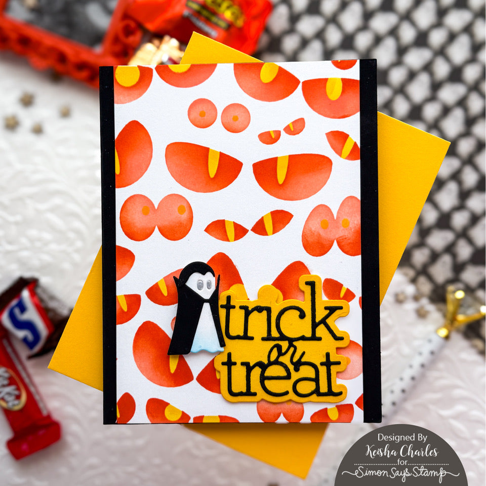 Simon Says Stamp Stencils Spooky Eyes 1095st STAMPtember Halloween Card