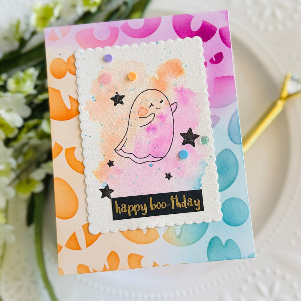 Simon Says Stamp Stencils Spooky Eyes 1095st STAMPtember Halloween Card