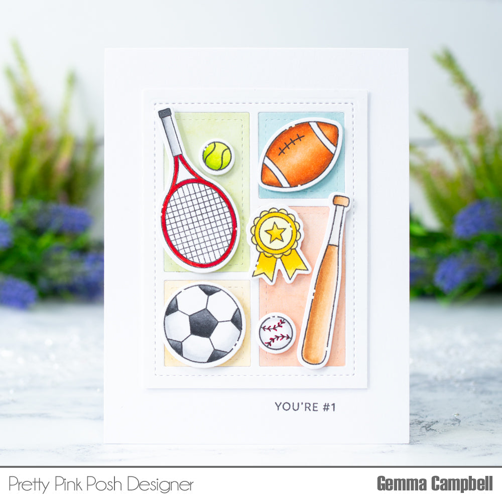 Pretty Pink Posh Sports Clear Stamps tennis time