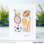 Pretty Pink Posh Sports Clear Stamps tennis time