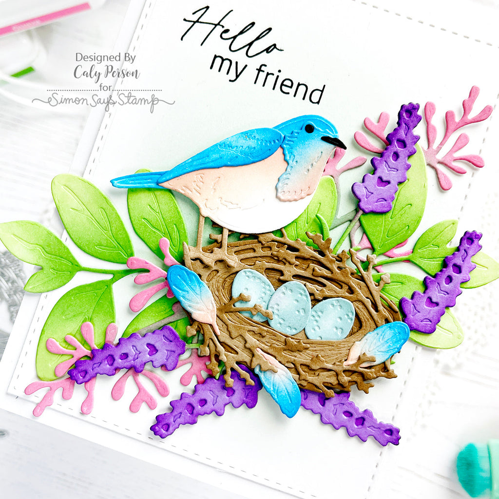 Honey Bee Lovely Layers Nest Dies hbds-llnes Hello Friend Spring Bird Card | color-code:ALT04