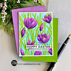 Simon Says Stamp Embossing Folder Crocus Field sf607 Beautiful Moments Easter Card | color-code:ALT07