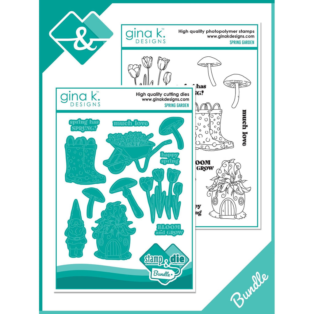 Gina K Designs Spring Garden Clear Stamp and Die Bundle die0397