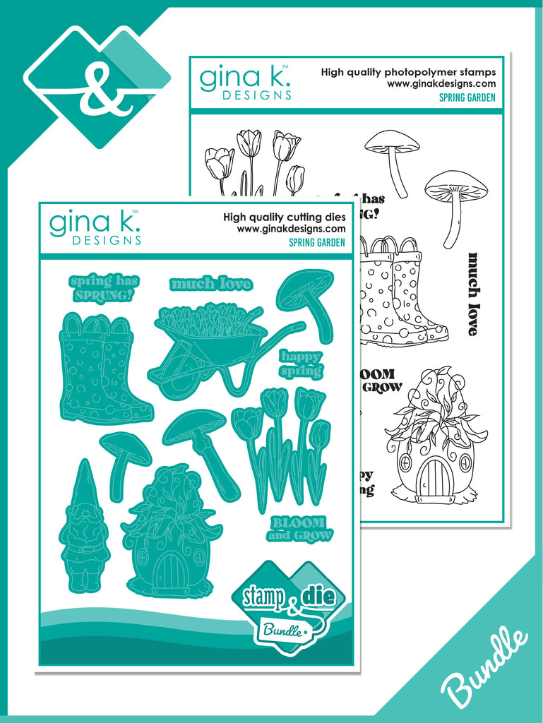 Gina K Designs Spring Garden Clear Stamp and Die Bundle die0397