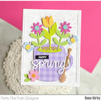 Pretty Pink Posh Pierced Leafy Vines Plate Die happy spring
