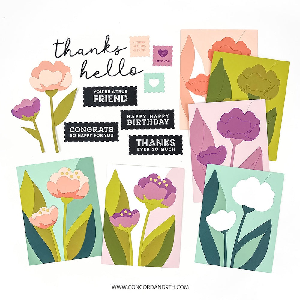 Concord & 9th Spring Print Sentiments Die Set 12124 product