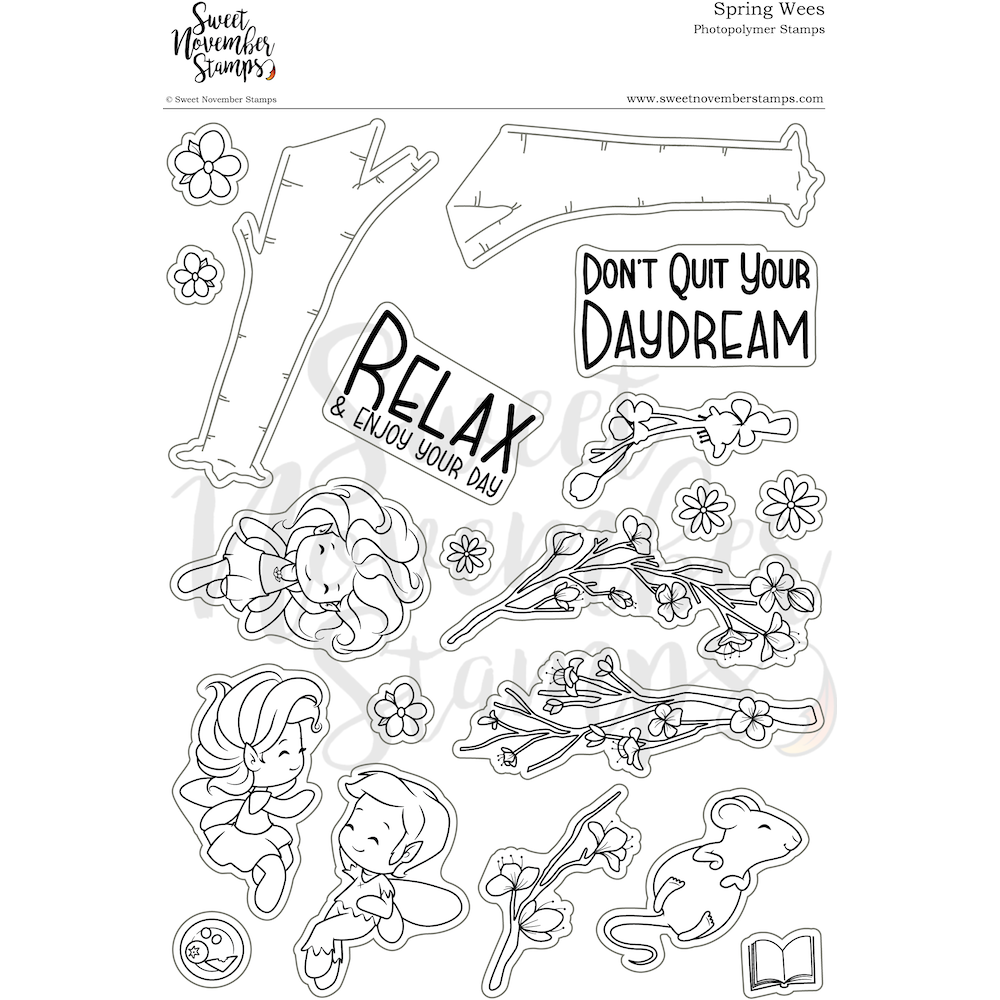 Sweet November Stamps Spring Wees Clear Stamp Set snsspsw23