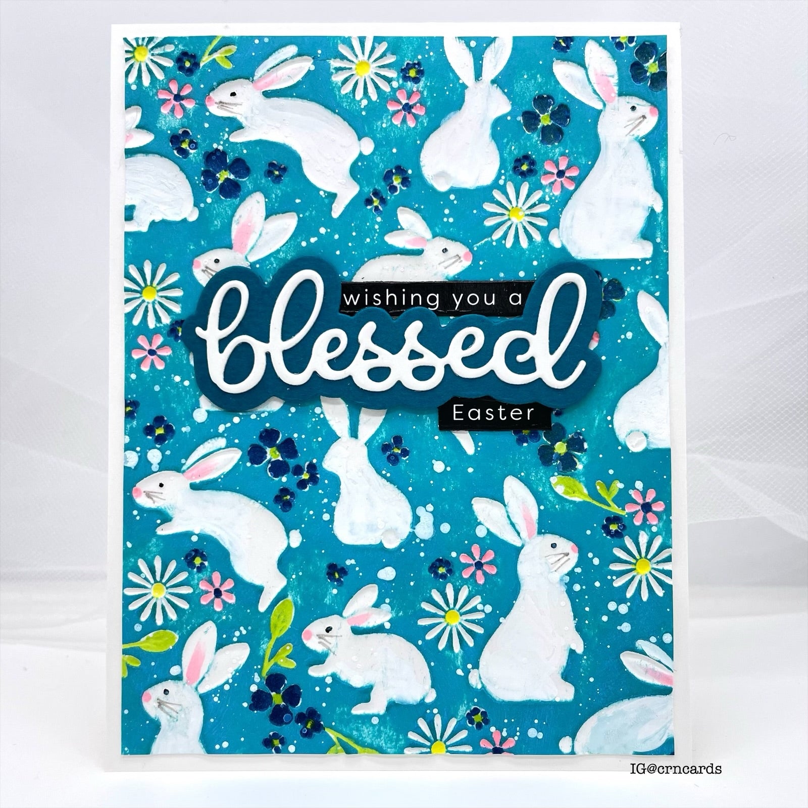 Simon Says Stamp Embossing Folder and Cutting Dies Springtime Bunnies sfd516set Favorite Things Easter Card