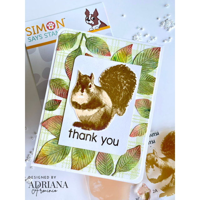 Simon Says Stamps and Dies Squirrely Birthday set1041sb STAMPtember Thank You Card