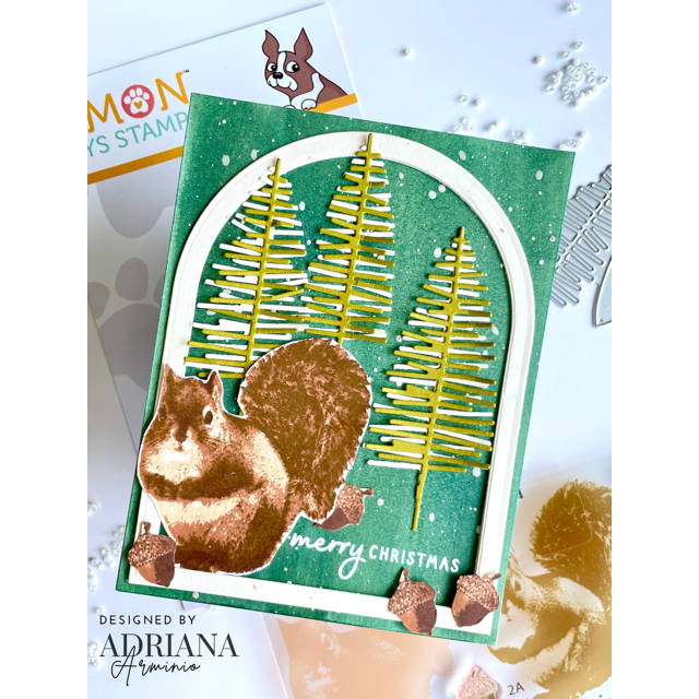 Simon Says Stamps and Dies Squirrely Birthday set1041sb STAMPtember Christmas Card