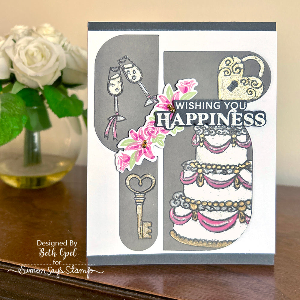 Simon Says Stamp Squovals Wafer Dies 8014sd You Are My Favorite Wedding Card