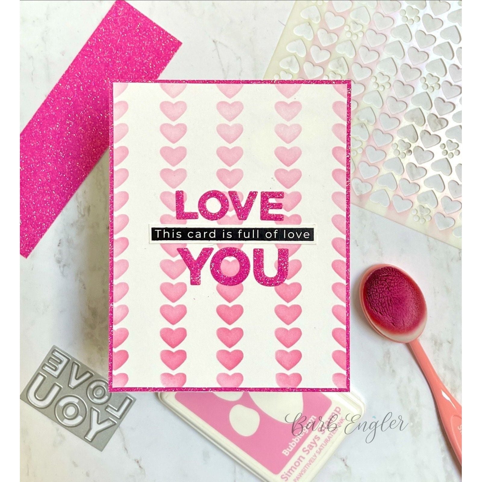 CZ Design Wafer Dies Stacked Love You czd225 Smitten Love Card