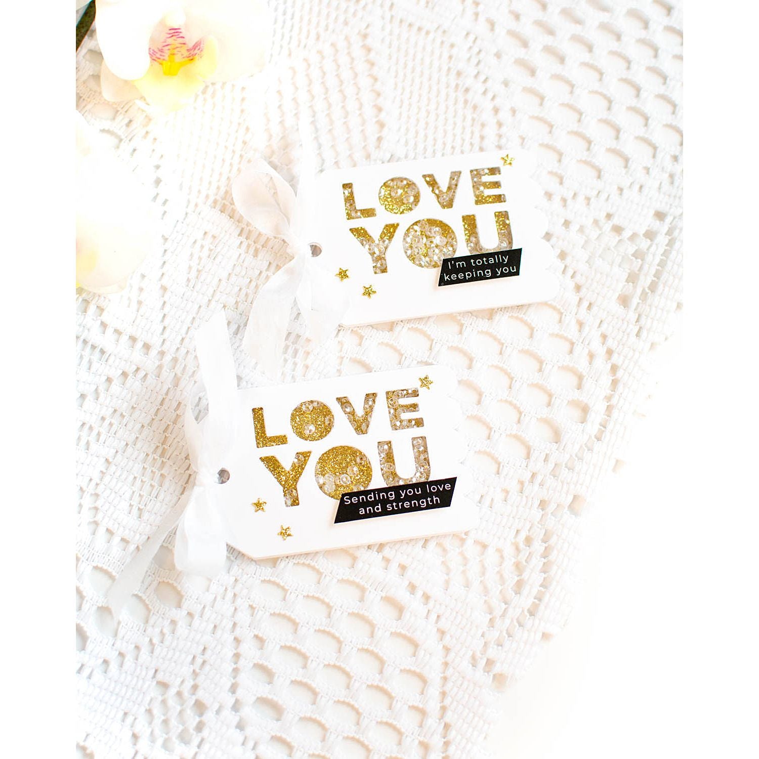 CZ Design Wafer Dies Stacked Love You czd225 Smitten Love Tags | color-code:ALT04