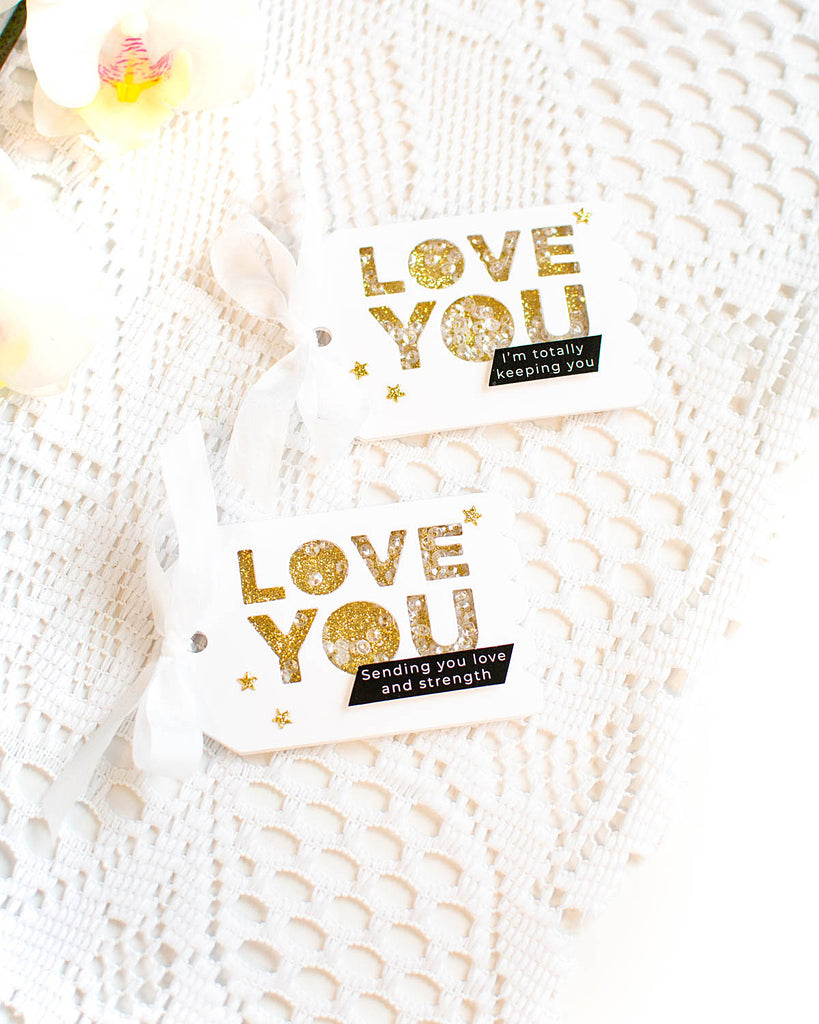 CZ Design Wafer Dies Stacked Love You czd225 Smitten Love Tags | color-code:ALT04