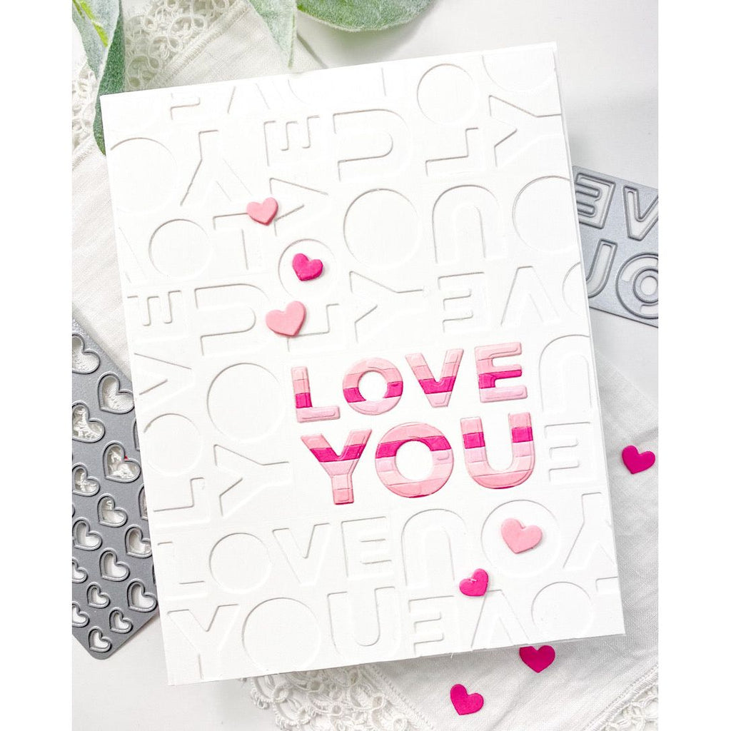 CZ Design Wafer Dies Stacked Love You czd225 Smitten Love Card