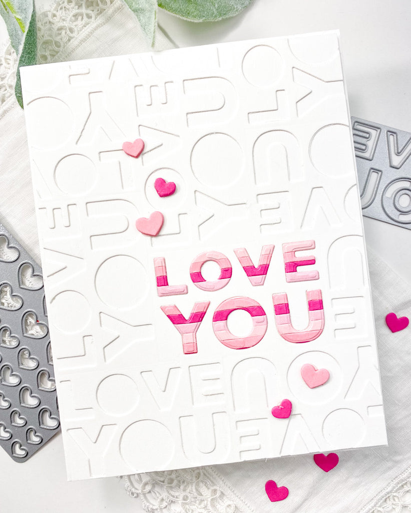 CZ Design Wafer Dies Stacked Love You czd225 Smitten Love Card