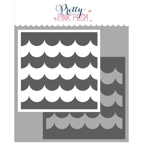 Pretty Pink Posh Stacked Scallops Stencils