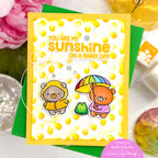 Simon Says Stamp Embossing Folder Stacked Blooms sf509 Rain or Shine You are My Sunshine Card | color-code:ALT03