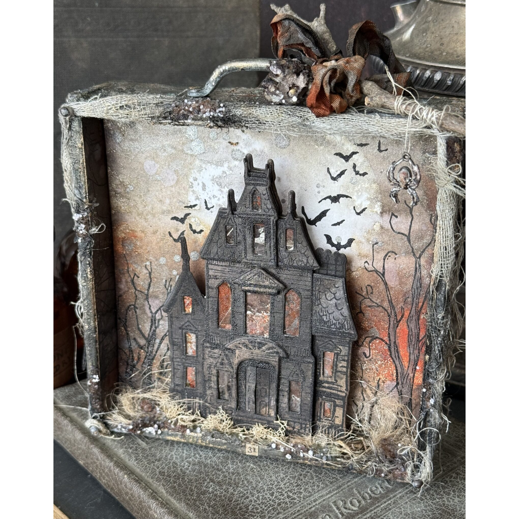 Tim Holtz Sketch Manor Stamps with Simon Says Stamp Dies Bundle setsm25 Halloween Vignette | color-code:ALT07