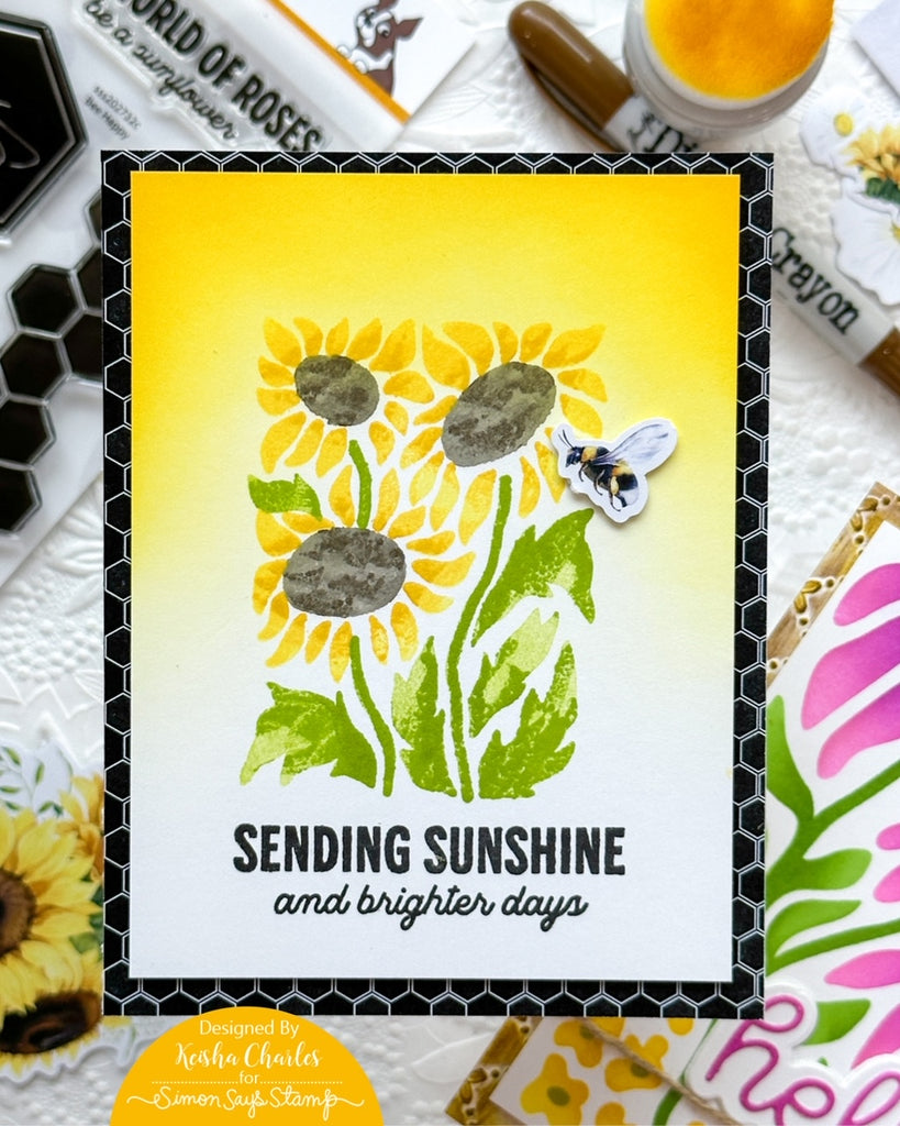 Simon Says Clear Stamp Bee Happy sss202732c Encouragement Card | color-code:ALT04