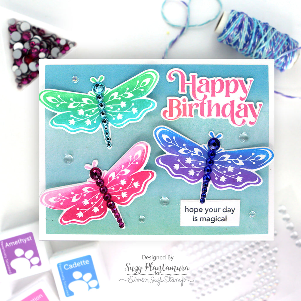 Simon Says Clear Stamps Celestial Wishes 2046ssc Celebrate Birthday Card | color-code:ALT10