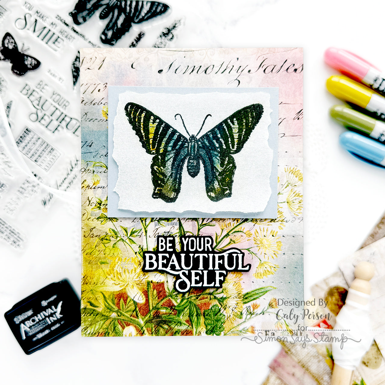 Simon Says Clear Stamps Beautiful and Curious 2243ssc Beautiful Self Card | color-code:ALT05
