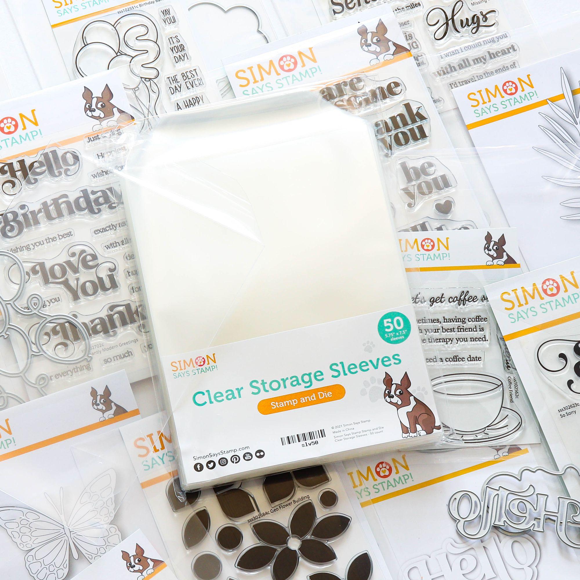 Simon Says Stamp! Simon Says Stamp 7.375 x 5.75 Clear STORAGE SLEEVES 50 Pack SLV50