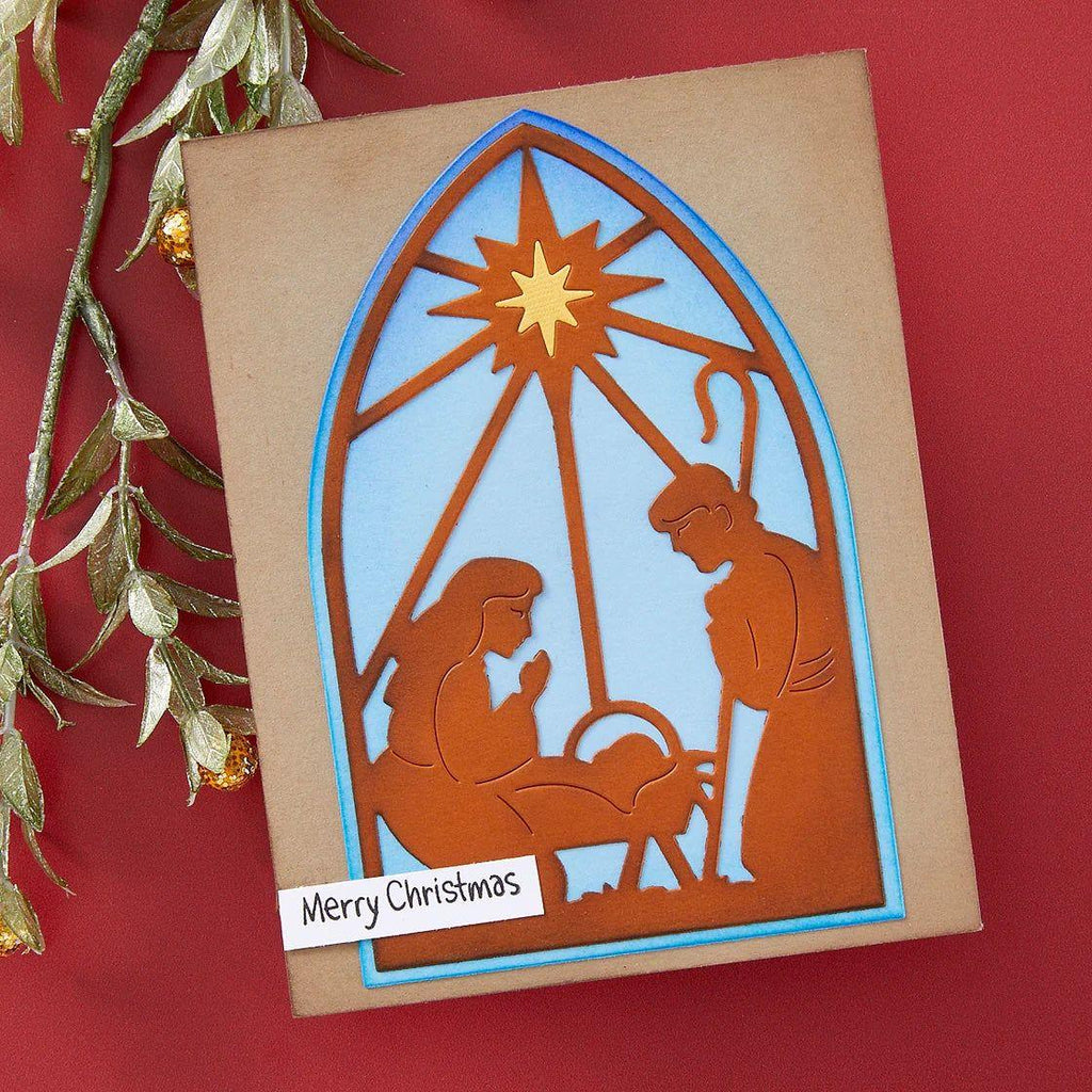 Stampendous Christmas Morn Nativity Etched Dies s4-1399 merry christmas