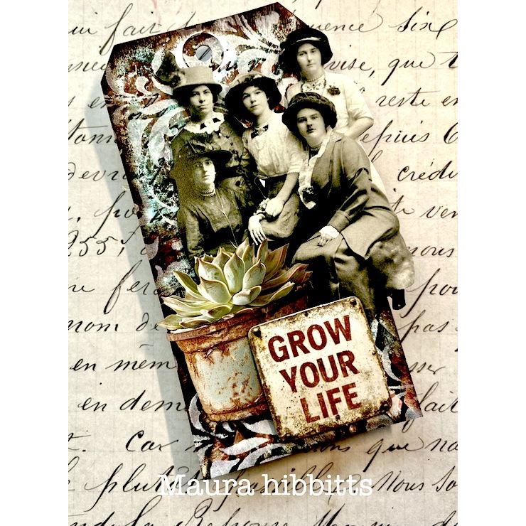 Stamperia A New Beginning Assorted Die Cuts dfldc129 ladies with hats plant grow your life tag card maura hibbitts | color-code:ALT02