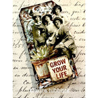 Stamperia A New Beginning Assorted Die Cuts dfldc129 ladies with hats plant grow your life tag card maura hibbitts | color-code:ALT02