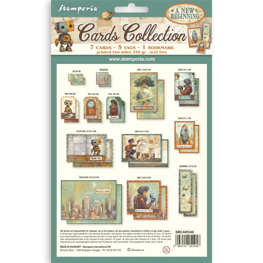 Stamperia A New Beginning Cards Collection sbcard40 city
