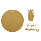 Stamperia A New Beginning Crafty Shapes Round Tag With Plant klsm84 circle