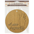 Stamperia A New Beginning Crafty Shapes Round Tag With Plant klsm84 plant
