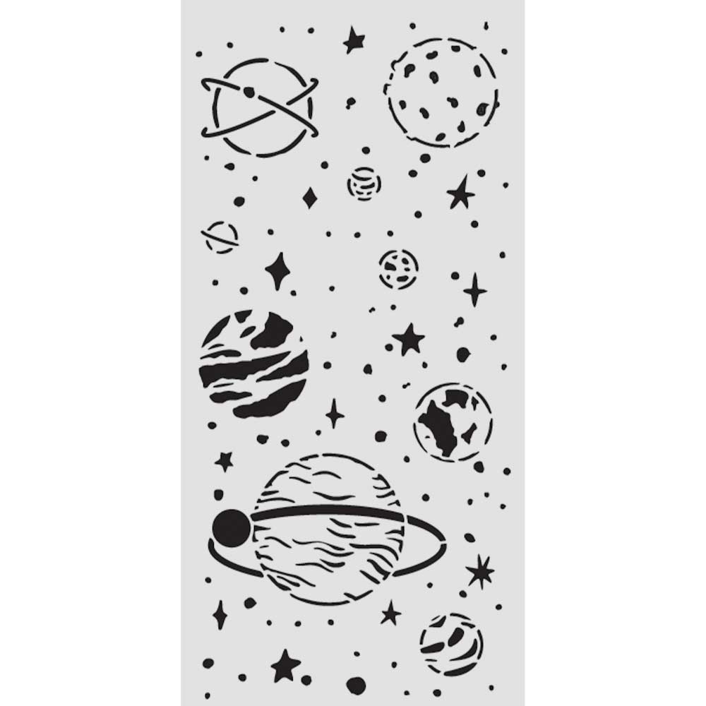 Stamperia A New Beginning Planetary Stencil kstdl156 stars