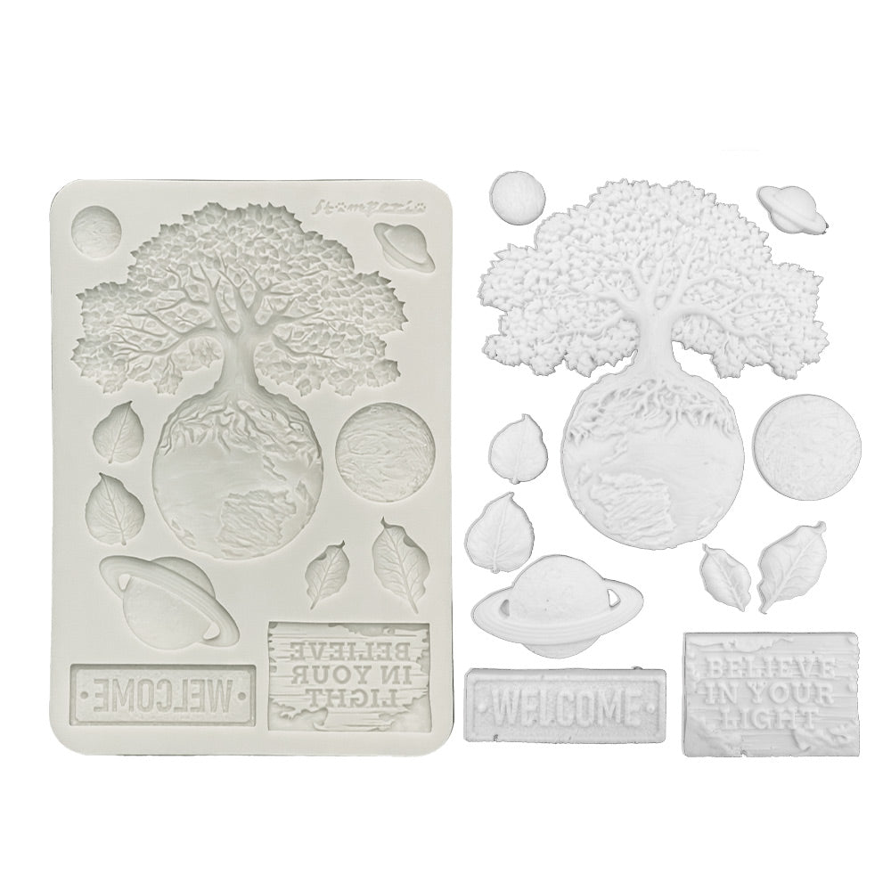Stamperia A New Beginning Planets A5 Silicone Mold kacma607 tree