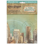 Stamperia A New Beginning Rice Paper A6 Backgrounds dfsak6052 buildings