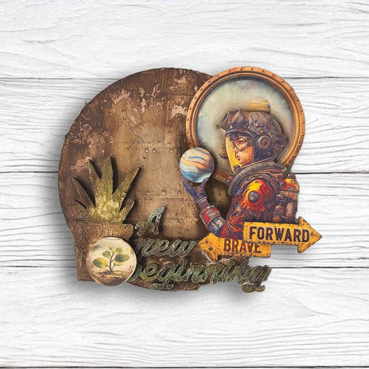 Stamperia A New Beginning Rice Paper A6 Backgrounds dfsak6052 female astronaut