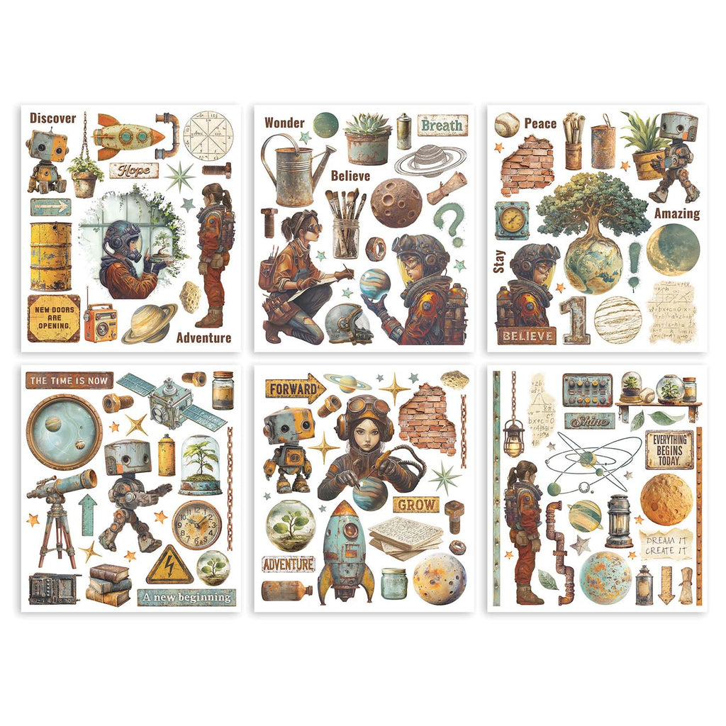 Stamperia A New Beginning Rub On Kit dflrbxg03 paint brush
