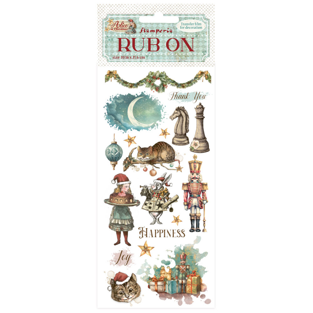 Stamperia Alice In Christmas Happiness Rub Ons dflrb182