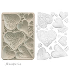 Stamperia Alice In Christmas Simple Hearts Silicone Mold A5 kacma562