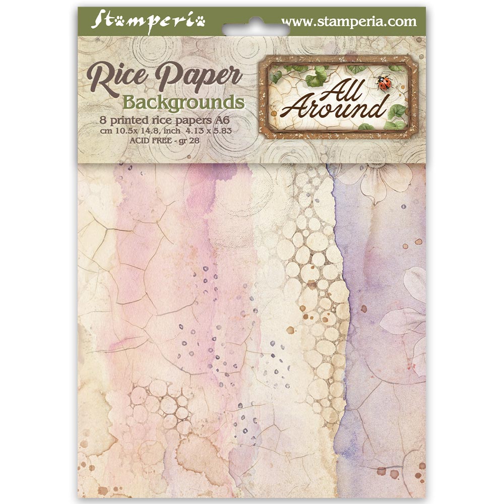 Stamperia All Around A6 Backgrounds Rice Paper dfsak6054