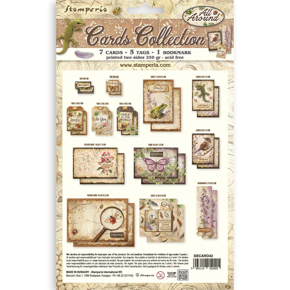 Stamperia All Around Printed Art Cards Collection sbcard42 ladybug