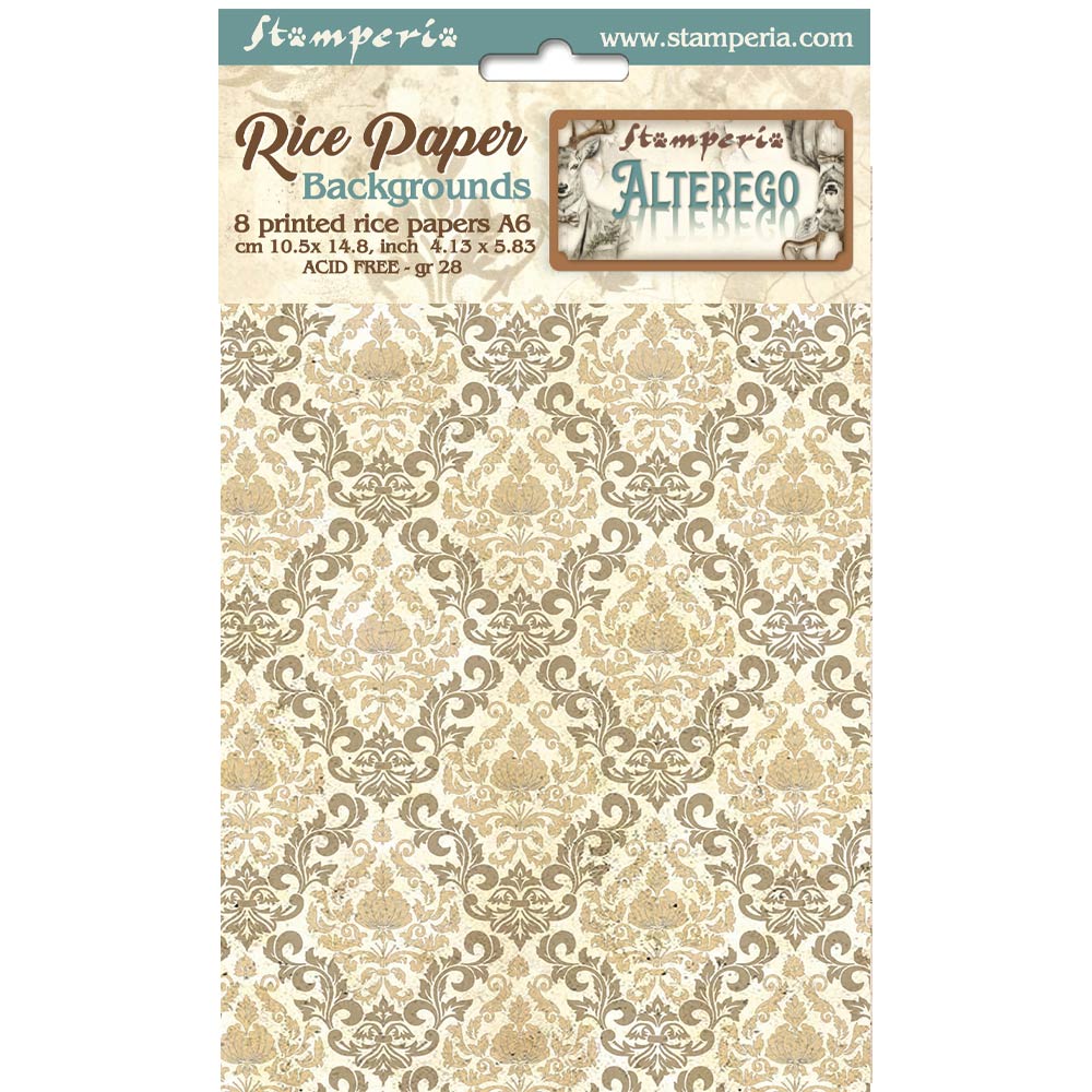 Stamperia Alterego A6 Backgrounds Rice Paper dfsak6031